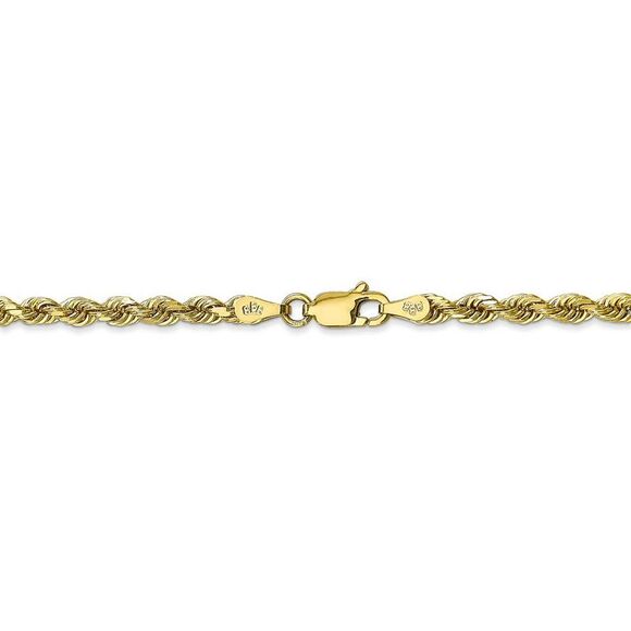 3.25mm 10k Yellow Gold D/C Quadruple Rope Chain Necklace, 22 Inch - Picture 4 of 8